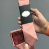 کروات طرحدار پارچه ترک E.S چهار خانه رنگ صورتی