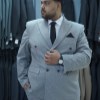 کت و شلوار DOUBLE BREASTED پارچه فول کش NEXT رنگ طوسی روشن سایز 68