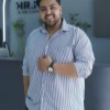 پیراهن آستین بلند راه راه نخی MR.FAT رنگ سورمه ای سایز 3XL