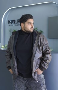 کاپشن چرم داخل خز A.M رنگ قهوه ای