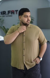 پیراهن کنفی مردانه سایز بزرگ ساده آستین کوتاه پیراهن کنفی مردانه سایز بزرگ ساده آستین کوتاه