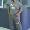 ست تیشرت و شلوار مردانه سایز بزرگ ماکان طرح PUMA رنگ خاکی سایز 5XL