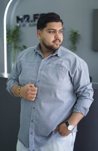 پیراهن کتان مردانه سایز بزرگ آستین بلند دوجیب NEXT