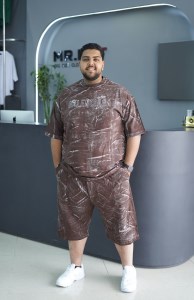 ست تیشرت شلوارک مردانه سایز بزرگ گلکسی NEW BALANCE