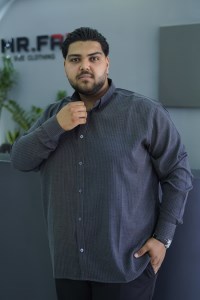 پیراهن تمام نخ مردانه سایز بزرگ راه راه آستین بلند S.B
