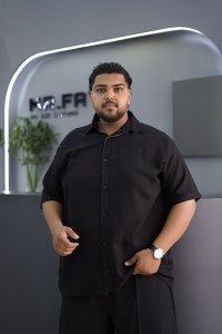 پیراهن مردانه سایز بزرگ کنفی آستین کوتاه S.B