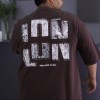 تیشرت ماکان مردانه سایز بزرگ طرح L.D.N رنگ موکا سایز 6XL