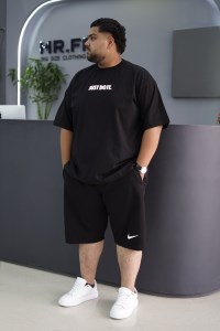 ست تیشرت شلوارک پنبه مردانه سایز بزرگ JUST DOIT