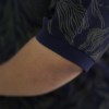 پولوشرت مردانه سایز بزرگ پارچه حصیری طرحدار رنگ سورمه ای سایز 4XL