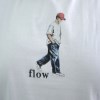 تیشرت پنبه مردانه سایز بزرگ طرح FLOW رنگ سفید سایز 5XL