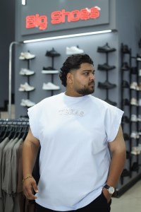 وست سایز بزرگ مردانه طرح TEXAS دونخ لاکرا رنگ آبی آسمانی سایز 5XL