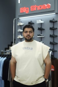 وست سایز بزرگ مردانه طرح TEXAS دونخ لاکرا رنگ کرم سایز 3XL
