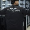 ست تیشرت و شلوار پنبه مردانه سایز بزرگ طرح MIU MIU رنگ مشکی سایز 4XL