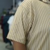 پیراهن مردانه سایز بزرگ راه راه آستین کوتاه S.B رنگ کرم سایز 3XL