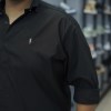 پیراهن مردانه سایز بزرگ دکمه مخفی POLO رنگ مشکی سایز 5XL