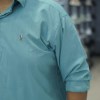 پیراهن مردانه سایز بزرگ دکمه مخفی POLO رنگ سبز سایز 3XL