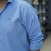 پیراهن مردانه سایز بزرگ دکمه مخفی POLO رنگ آبی سایز 3XL