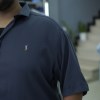 پیراهن مردانه سایز بزرگ لایوسل آستین کوتاه POLO رنگ طوسی تیره سایز 3XL