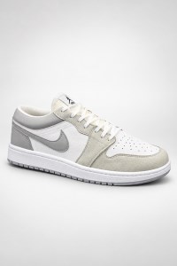کتونی مردانه سایز بزرگ JORDAN 1 LOW TOP رنگ طوسی سفید