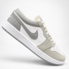 کتونی مردانه سایز بزرگ JORDAN 1 LOW TOP رنگ طوسی سفید سایز 44