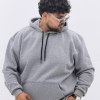 هودی مردانه سایز بزرگ بیسیک دورس سه نخ داخل کرک A.M رنگ طوسی سایز 3XL