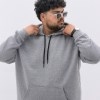 هودی مردانه سایز بزرگ بیسیک دورس سه نخ داخل کرک A.M رنگ طوسی سایز 3XL