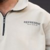 بلوزدورس نیم زیپ REPRESENT داخل کرکی رنگ کرم سایز5XL