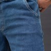 شلواراسلش جین دمپاکش FT ساده رنگ آبی تیره سایز4XL