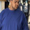 تیشرت پنبه بیسیک سادهAF رنگ آبی کاربنی سایز3XL