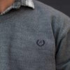 بافت ریز GANT یقه هفت رنگ طوسی سایز5XL