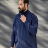 بلوز بافت یقه اسکی سورمه ای سایز4XL