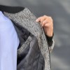 کاپشن پشمی یقه خلبانی رنگ طوسی سایز6XL