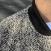 کاپشن پشمی یقه خلبانی رنگ طوسی سایز6XL
