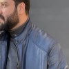 کاپشن چرم صنعتی داخل خز رنگ سورمه ای سایز4XL