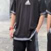ست تیشرت-شلوارک پنبه ADIDASرنگ مشکی سایز 4XL