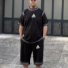 ست تیشرت-شلوارک پنبه ADIDASرنگ مشکی سایز 5XL