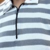تیشرت رینگری نیم-زیپ رنگ طوسی-سفید سایز 4XL