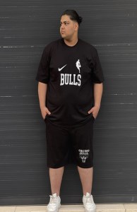 ست تیشرت-شلوارک پنبه طرح BULLS