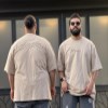 تیشرت پنبه جلو-پشت گلدوزی PALERMOرنگ کرم سایز6XL