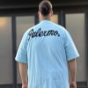 تیشرت پنبه جلو-پشت گلدوزی PALERMOرنگ سبز آبی سایز5XL