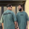 تیشرت پنبه جلو-پشت گلدوزی PALERMOرنگ سبز سایز5XL