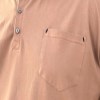 تیشرت پنبه یقه گرد سه دکمه رنگ نسکافه ای سایز6XL