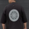 تیشرت پنبه جلو پشت چاپDTFطرح فرش رنگ مشکی سایز4XL