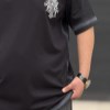 تیشرت باکسی پیستوله طرح صلیب رنگ مشکی سایز 4XL