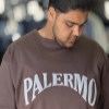 تیشرت ماکان طرح PALERMOرنگ قهوه ای سایز3XL