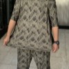 ست تیشرت شلوارک بیسکوییتی ابروبادی SB رنگ سبز سایز3XL