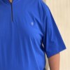 تیشرت پنبه یقه کوتاه رنگ آبی سایز 3XL
