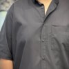پیراهن لینن آستین کوتاه MR.FAT رنگ مشکی سایز 3XL