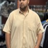 پیراهن اسلپ آستین کوتاه MR.FAT رنگ کرم سایز 3XL
