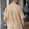 تیشرت پنبه طرح ARCTERYX رنگ کرم سایز 6XL